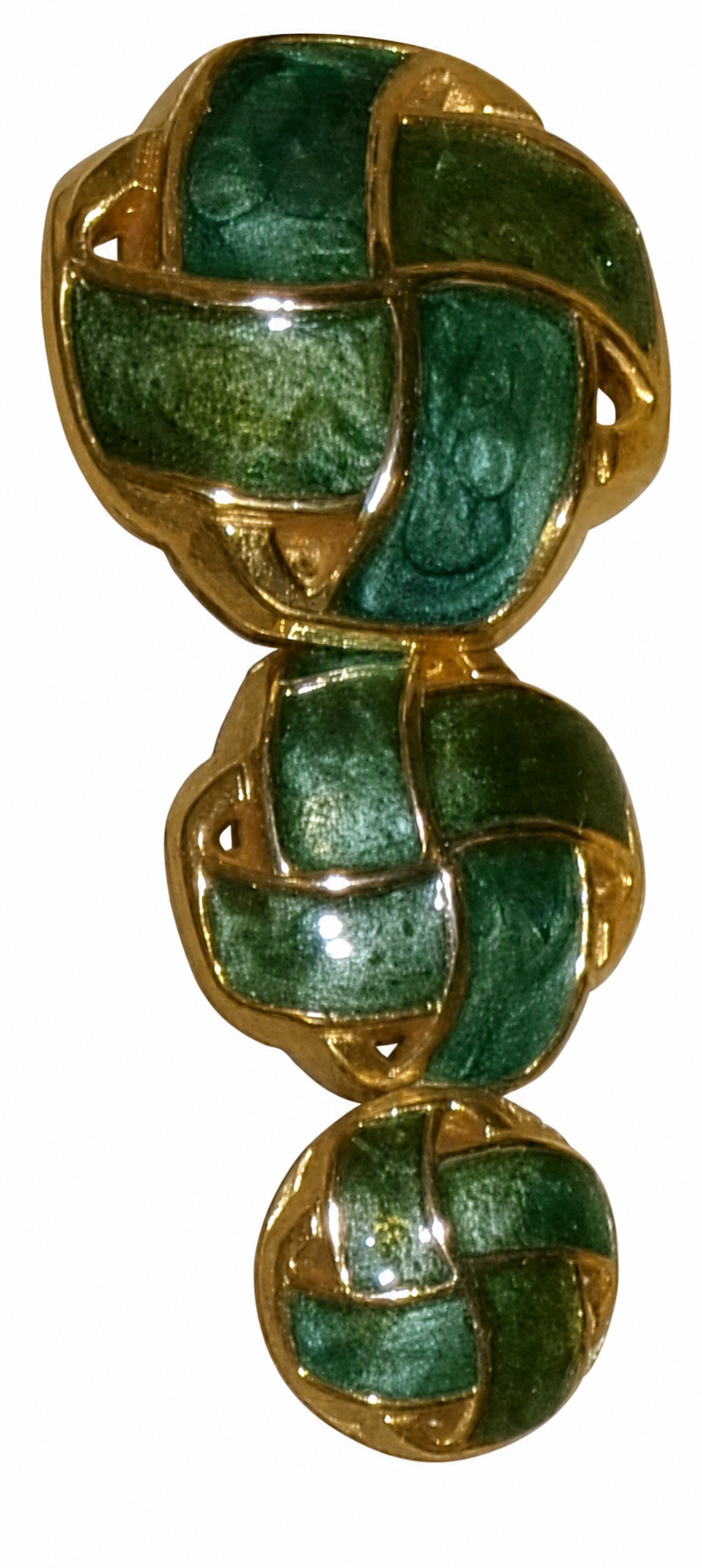 Jade Green Italian Enamel Basketweave Buttons