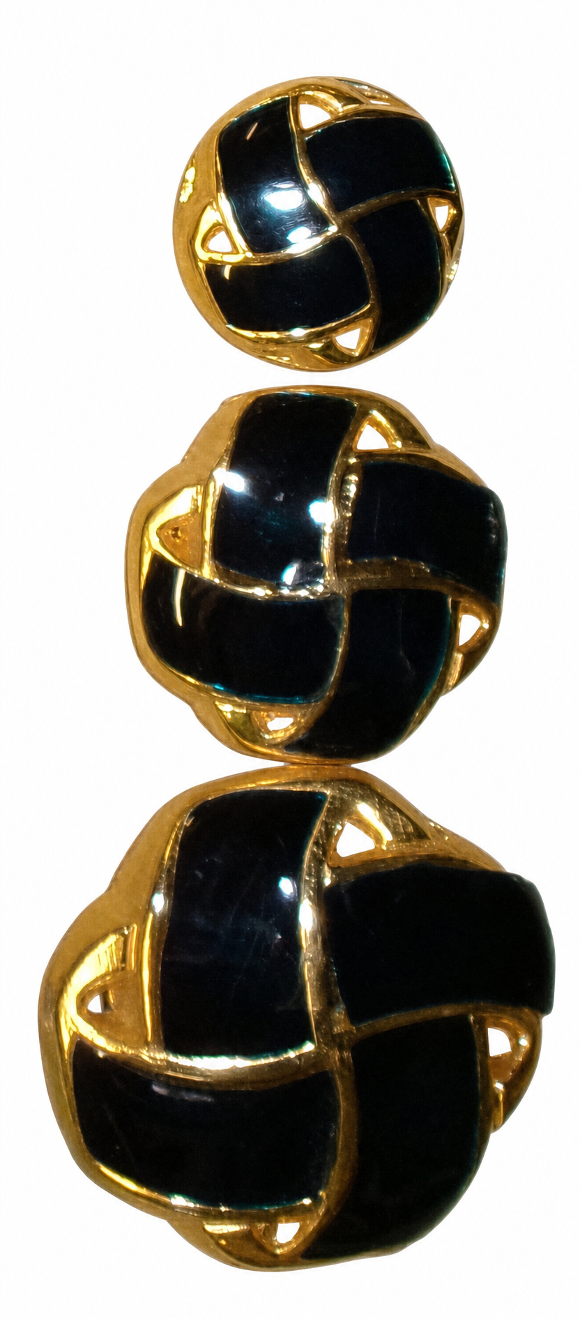 Navy Italian Enamel Basketweave Buttons
