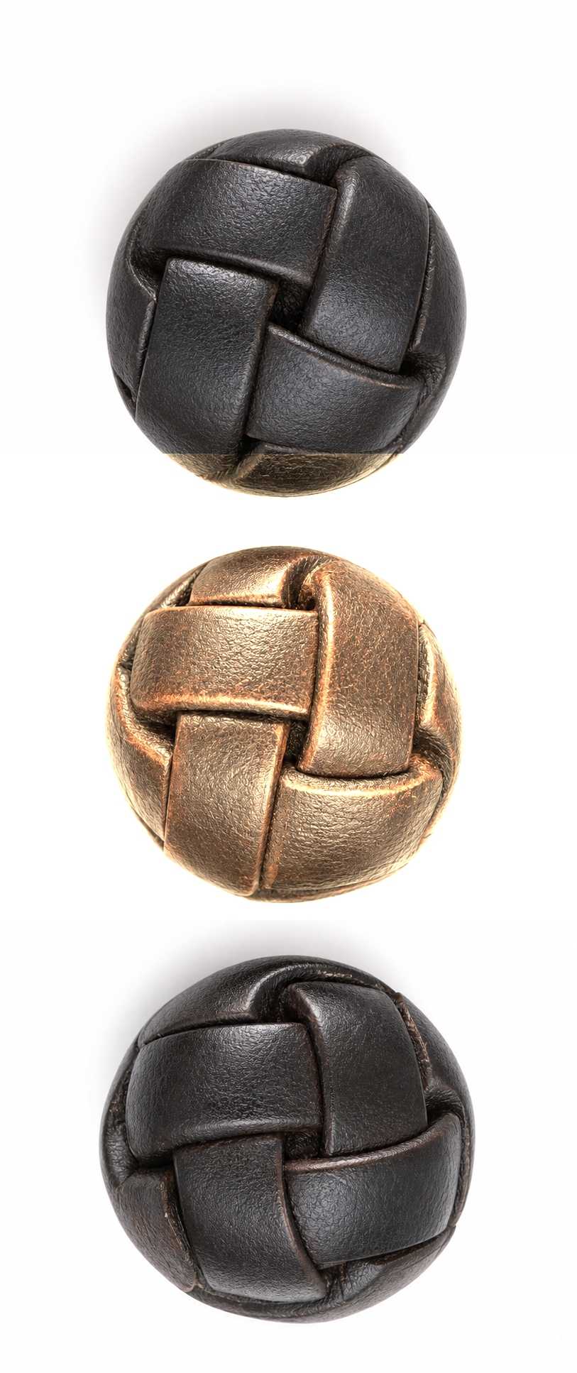 Chunky leather knot buttons — Italy