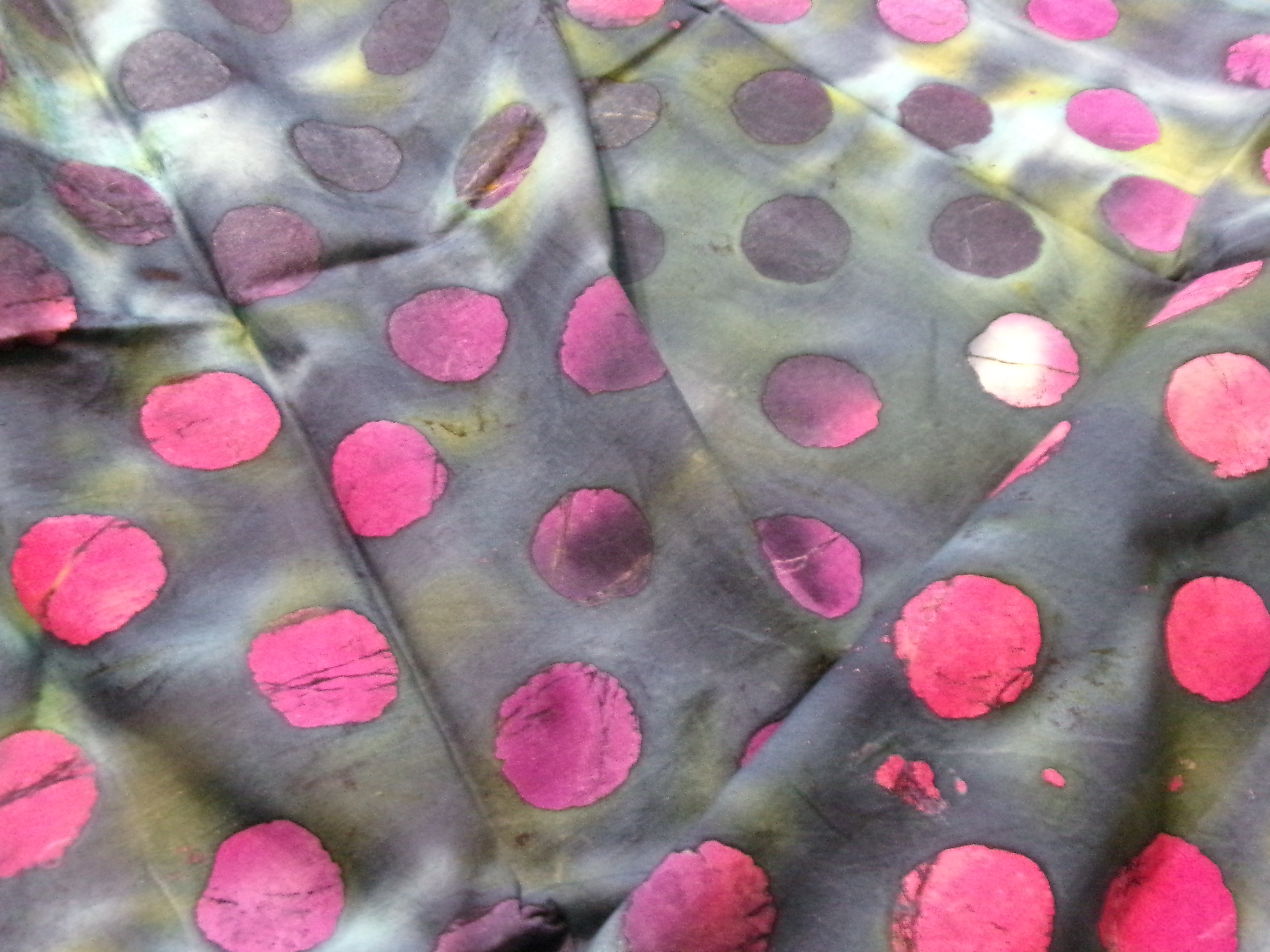 Teal batik cotton with multicolor