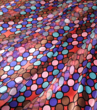 Optical dot printed silk