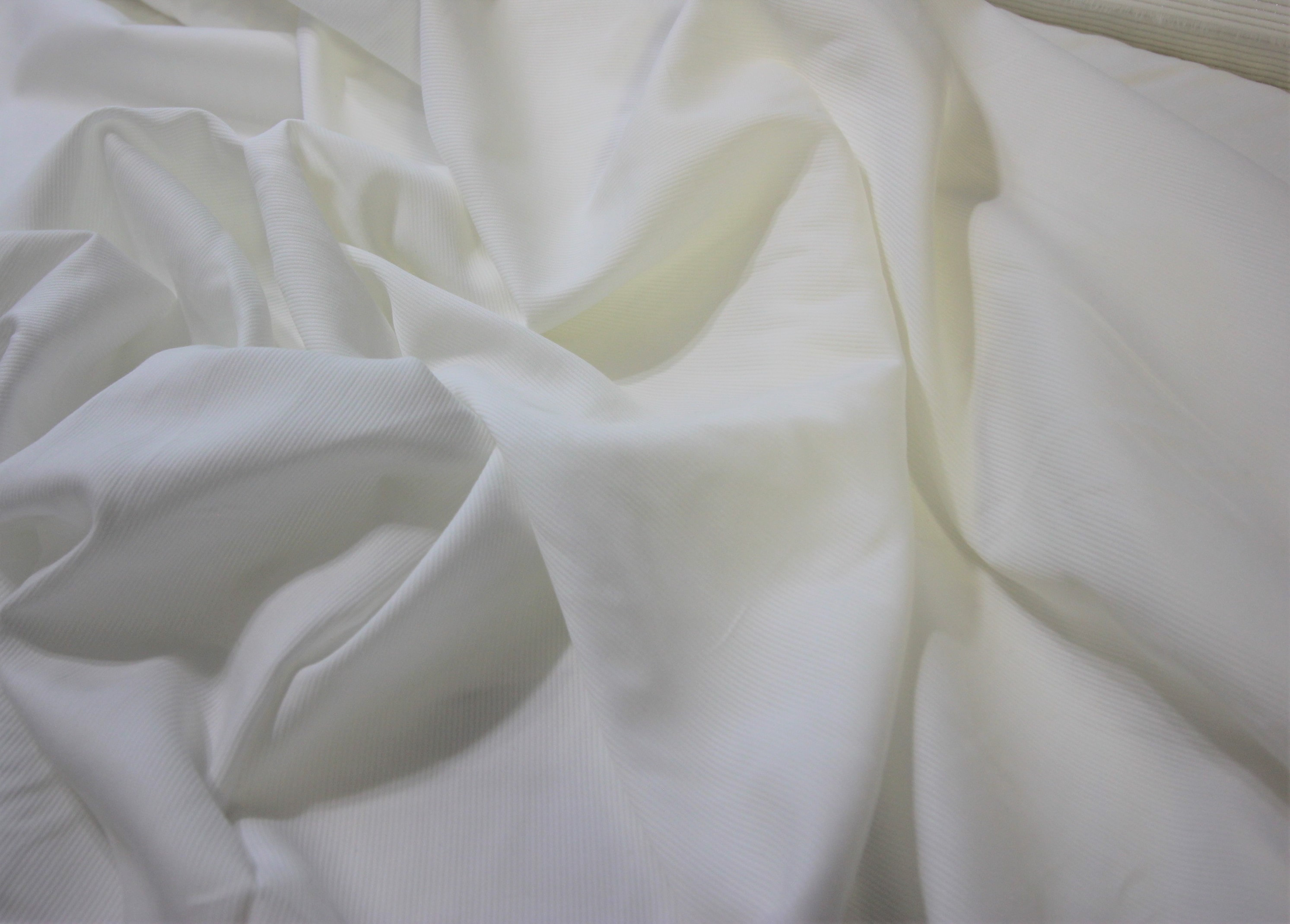 White semi sheer baby cord voile