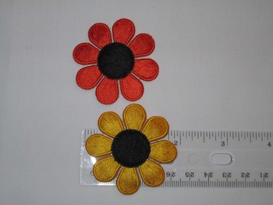 Daisy Embroidered Applique Yellow Orange