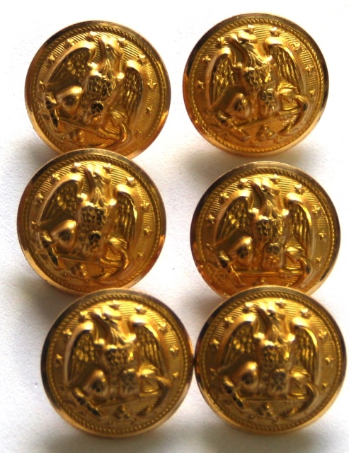 Vintage US Navy eagle brasstone buttons, Waterbury
