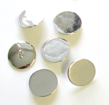 Mirror finish solid metal buttons