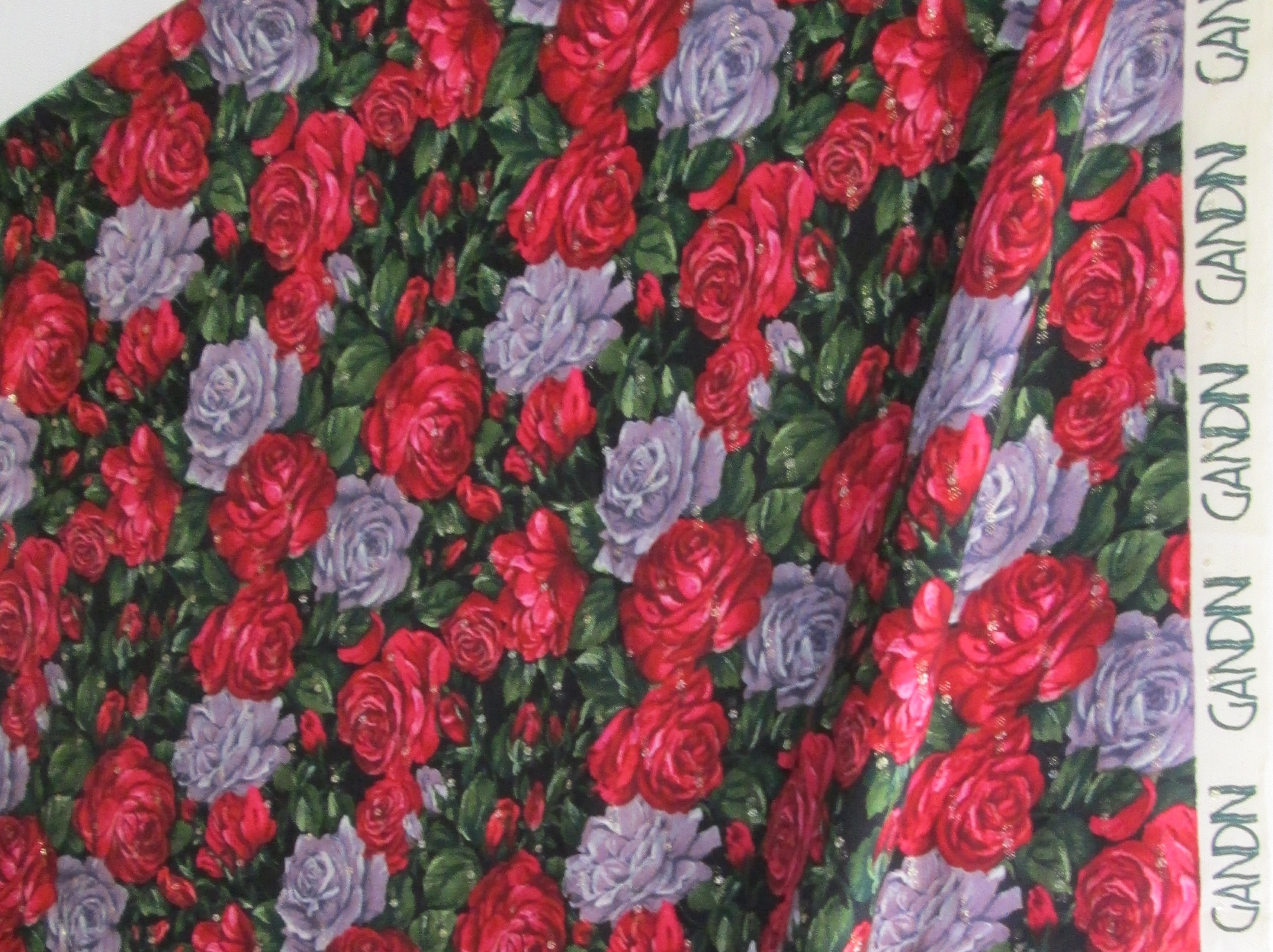 Vintage couture wool/lurex challis, Gandini Italy