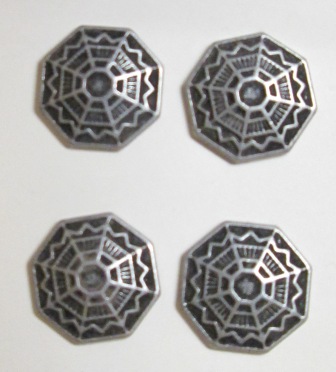 Octagonal Spider Web Metal Buttons
